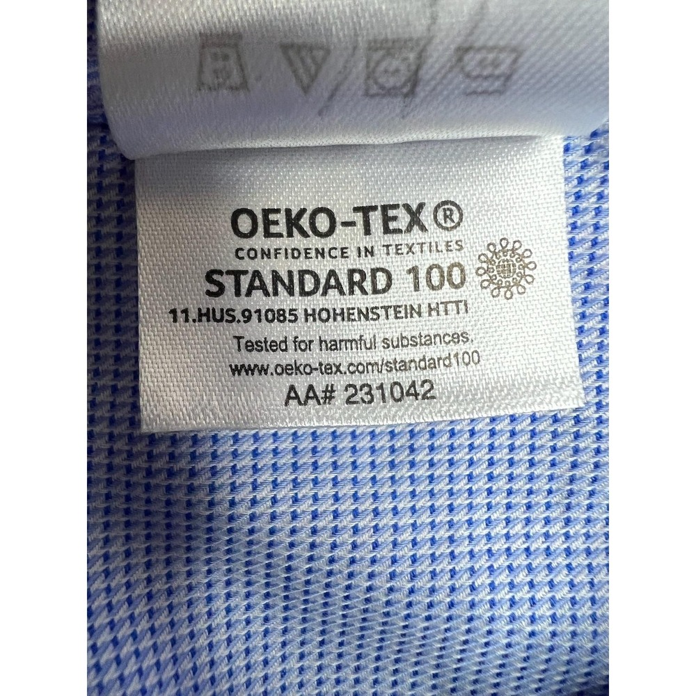 Michael Kors Shirt Mens Large Blue Slim Fit Long Sleeve Dress Button Front - Picture 7 of 10